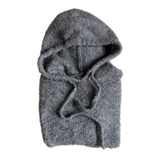 All in Favor Hooded Crop Sweater (Grey) - Size Large